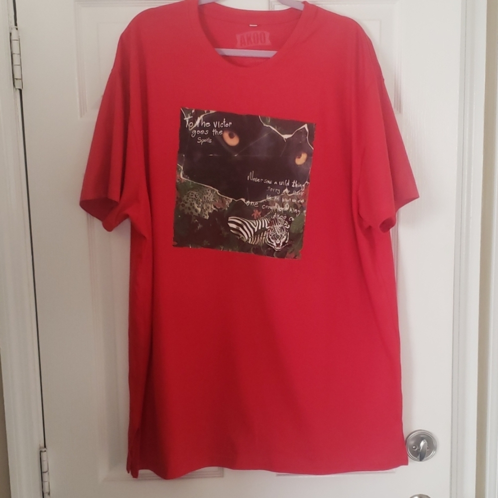 4XL Red Akoo Panther Tshirt